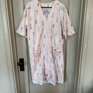 VTG Moo‎ Moo Women’s M Nightgown Floral Gardening Theme Zipper Grandmacore